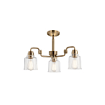 Люстра цвета латунь с 3-мя прозрачными стеклянными плафонами Kichler варинант исполнения - 3 | Loft Concept в Уфе