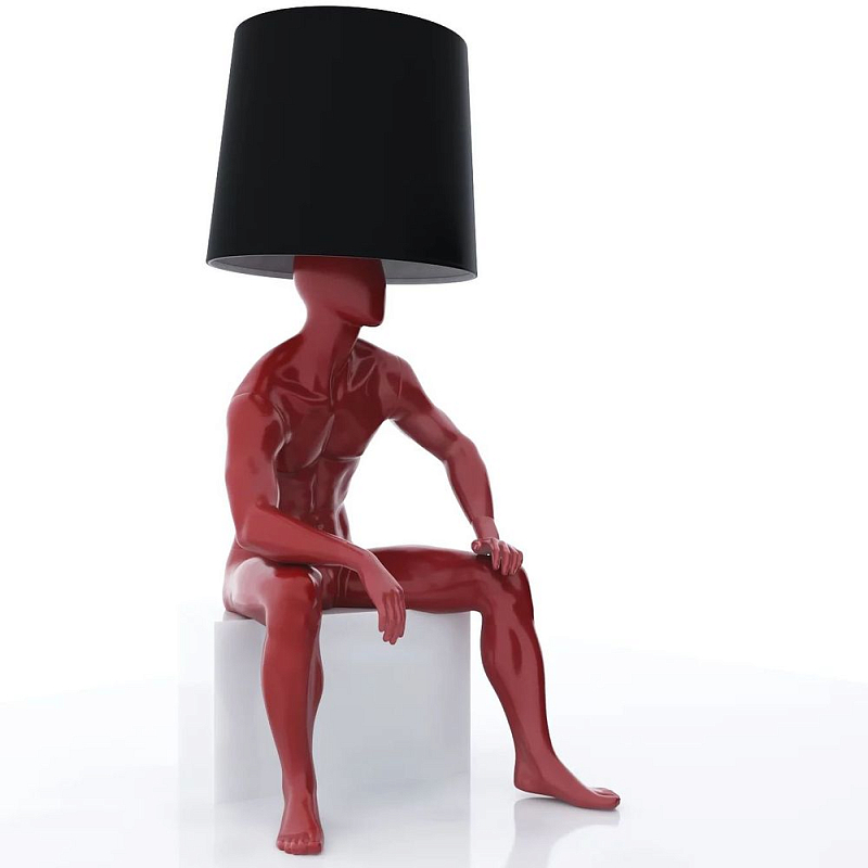 Лампа MALE MANNEQUIN LAMP с абажуром  Глянцевый черный Черный матовый Глянцевый белый Белый матовый Серый матовый Золотой Красный Шампань в Уфе | Loft Concept 