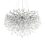 Люстра подвесная с прозрачными стеклянными подвесками в форме капель Диаметр 80 см Droplet Chandelier варинант исполнения - 7 | Loft Concept в Уфе