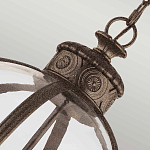 Подвесной светильник бронзового цвета с прозрачным стеклянным плафоном в форме шара в индустриальном стиле на цепи 4 лампы Feiss варинант исполнения - 5 | Loft Concept в Уфе