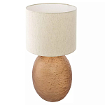 Настольная лампа с тканевым бежевым абажуром на овальном основании Beige Lampshade on Oval Base варинант исполнения - 1 | Loft Concept в Уфе