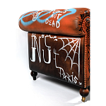 Диван Честерфильд граффити graffiti Orange Sofa натуральная кожа варинант исполнения - 7 | Loft Concept в Уфе