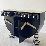 Дизайнерский комод полукруглый черный с 3-мя фактурным ящиками Occasion варинант исполнения - 2 | Loft Concept в Уфе