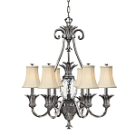 Люстра с 7-ю кремовыми текстильными абажурами Hinkley варинант исполнения - 1 | Loft Concept в Уфе