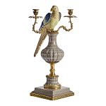 Подсвечникв образе попугая из фарфора с бронзовыми элементами Eden Garden варинант исполнения - 1 | Loft Concept в Уфе