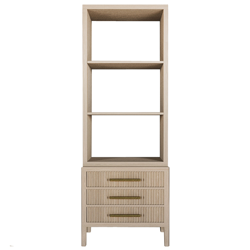 Этажерка Primo с ящиками шпон Светлый дуб Древесина Золотой в Уфе | Loft Concept 