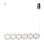 Люстра линейная с 6-ю прозрачными стеклянными плафонами округлой формы HANDLE GRAPE варинант исполнения - 2 | Loft Concept в Уфе