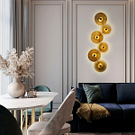 Бра с 6-ю плафонами в форме диска из рельефного коричневого стекла Decorative Six Glass Discs Wall Lamp варинант исполнения - 2 | Loft Concept в Уфе