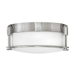 Потолочный светильник для ванных комнат цвета никель с плафоном из опалового стекла и декоративными держателями Hinkley варинант исполнения - 1 | Loft Concept в Уфе