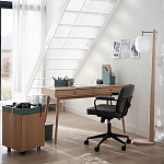 Офисное кресло в винтажном стиле на колёсах Glenn Dark Grey Chair варинант исполнения - 4 | Loft Concept в Уфе