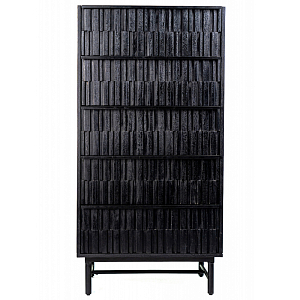 Высокий комод Wooden Rails Черный