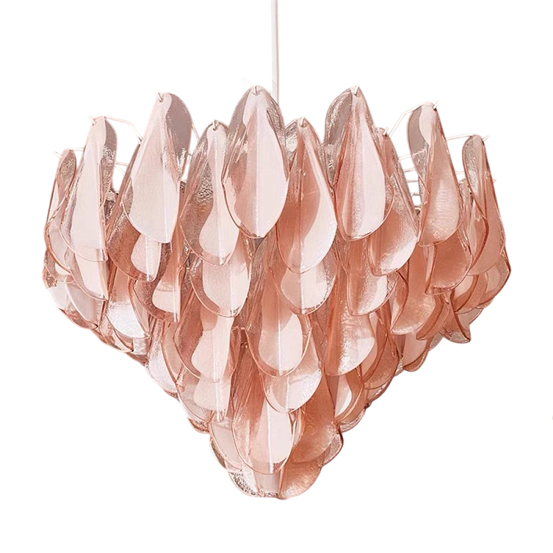 Люстра с каскадом из стекляных розовых лепестков Petalled Illuminator Белый Розовый Люстра с каскадом из стекляных розовых лепестков Petalled Illuminator Белый Розовый в Уфе | Loft Concept