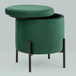 Зеленый пуф на черных ножках SANJAY варинант исполнения - 2 | Loft Concept в Уфе