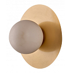 Бра круглое с плафоном из натурального камня на латунном основании Cryptocrystalline Stone варинант исполнения - 1 | Loft Concept в Уфе