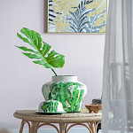 Ваза с зелёными листьями и крышкой Vase Green Leaves варинант исполнения - 1 | Loft Concept в Уфе