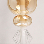 Подвесной светильник с вертикальной композицией из прозрачных и янтарных стеклянных шаров и ромбов Gabriel Scott Luna варинант исполнения - 4 | Loft Concept в Уфе