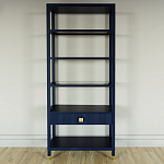 Стеллаж Elsa Dreams Blue со стеклянными полками и ящиком варинант исполнения - 4 | Loft Concept в Уфе