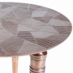 Кофейный столик с рельефной столешницей из металла Aplika Bronze варинант исполнения - 4 | Loft Concept в Уфе