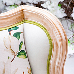 Диван двухместный из натурального бука золотистый с изображением птиц и цветов Blooming Birds варинант исполнения - 2 | Loft Concept в Уфе