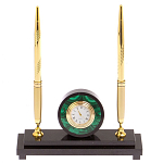 Часы настольные с двумя ручками из натурального камня Stone Clock варинант исполнения - 6 | Loft Concept в Уфе