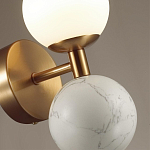 Бра с шарообразным матовым плафоном и шаром из камня на металлическом основании Orb Essence варинант исполнения - 6 | Loft Concept в Уфе