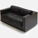 Дизайнерский кожаный диван черный Poltronova Saratoga Sofa варинант исполнения - 4 | Loft Concept в Уфе