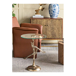 Столик с круглой стеклянной столешницей и корпусом в виде двух павлинов на ветке Table Two Peacocks варинант исполнения - 9 | Loft Concept в Уфе