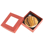 Зеркало карманное складное круглое из натурального камня Оникс в подарочной упаковке Gold Stone Mirrors варинант исполнения - 3 | Loft Concept в Уфе