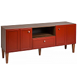 ТВ-тумба красная из массива бука с 2-мя дверками и ящиком Wenge Light варинант исполнения - 1 | Loft Concept в Уфе