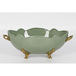 Чаша зеленого цвета из фарфора с волнообразным краем Eden Garden porcelain and bronze варинант исполнения - 3 | Loft Concept в Уфе