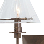 Бра с прозрачным стеклянным абажуром в форме конуса Bartolomeo Bronze варинант исполнения - 1 | Loft Concept в Уфе