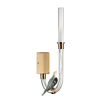 Бра с прозрачной изогнутой трубкой и декоративной фигуркой птицы Ganthea варинант исполнения - 1 | Loft Concept в Уфе