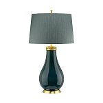 Настольная лампа с коническим дымчато-зелёным абажуром из искусственного шёлка Quintiesse варинант исполнения - 2 | Loft Concept в Уфе