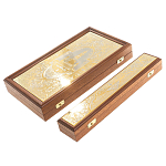 Нарды настольные из натурального камня лазурит и долерит Backgammon from Stone варинант исполнения - 12 | Loft Concept в Уфе