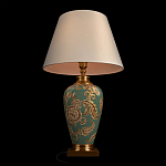 Настольная лампа бирюзовая с цветочным принтом Turquoise Flight варинант исполнения - 4 | Loft Concept в Уфе