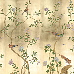 Обои ручная роспись Badminton Deep Rich Gold gilded paper варинант исполнения - 2 | Loft Concept в Уфе