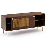 ТВ-тумба из ореха с плетеным декором Eland Wooden Wicker TV Stand варинант исполнения - 2 | Loft Concept в Уфе