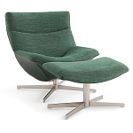 Кресло вращающееся с подставкой для ног зеленое Verdante варинант исполнения - 1 | Loft Concept в Уфе