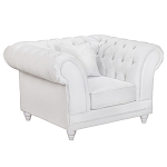 Кресло низкое с мягкой обивкой из велюра на 4-х ножках из массива березы Sophie Armchair white варинант исполнения - 1 | Loft Concept в Уфе