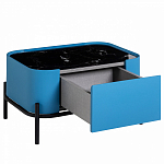 Тумба прикроватная чёрно-голубая с  ящиком Blue Cabinet варинант исполнения - 2 | Loft Concept в Уфе