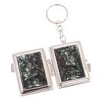 Зеркало брелок складное двухстороннее из натурального камня Серафинит Stone Mirrors варинант исполнения - 2 | Loft Concept в Уфе