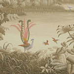 Обои ручная роспись Le Brésil Amarelo Sepia варинант исполнения - 3 | Loft Concept в Уфе