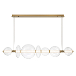 Подвесной светильник линейный с прозрачными стеклянными шарами разного диаметра Eurofase варинант исполнения - 11 | Loft Concept в Уфе