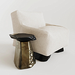 Кресло Cannes с мягкой обивкой букле молочного цвета  варинант исполнения - 1 | Loft Concept в Уфе