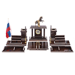 Настольный письменный набор из природного камня обсидиана с декором в виде Коня Team leader варинант исполнения - 1 | Loft Concept в Уфе