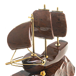 Часы настольные в виде парусника из натурального камня Обсидиан Sailboat Stone Clock варинант исполнения - 3 | Loft Concept в Уфе