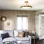 Потолочный светильник цвета латунь с плоским круглым плафоном Hinkley варинант исполнения - 2 | Loft Concept в Уфе