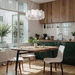 Люстра круглая с подвесными прямоугольными пластинами из стекла Glacier Panels варинант исполнения - 11 | Loft Concept в Уфе