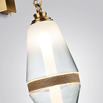 Бра со стеклянным плафоном конусообразной формы и декоративной вставкой из джута Tectona  варинант исполнения - 5 | Loft Concept в Уфе