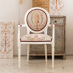 Полукресло из массива бука бежевое с растительным орнаментом Raffael Angel Beige Chair варинант исполнения - 9 | Loft Concept в Уфе